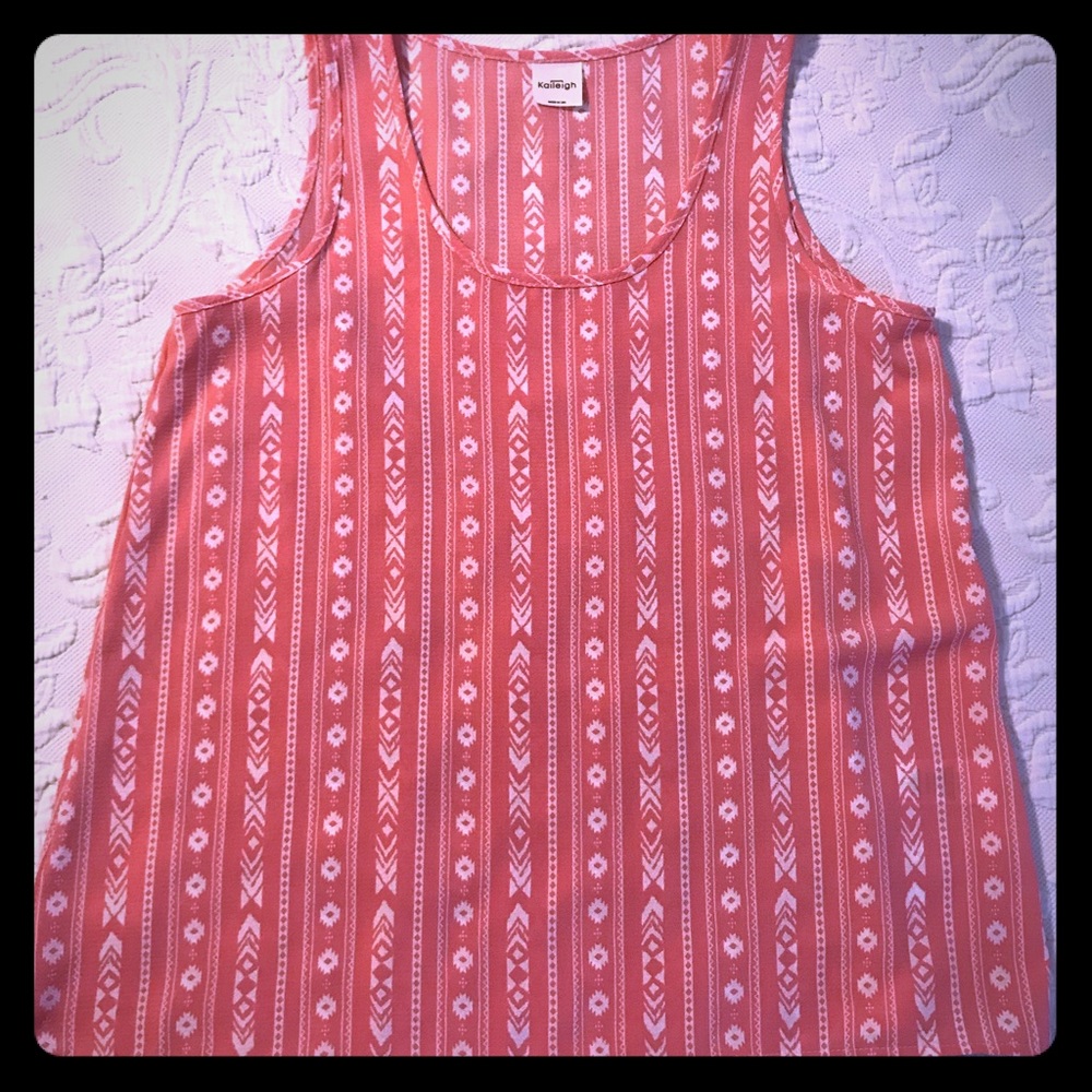 Kaileigh pink sleeveless blouse